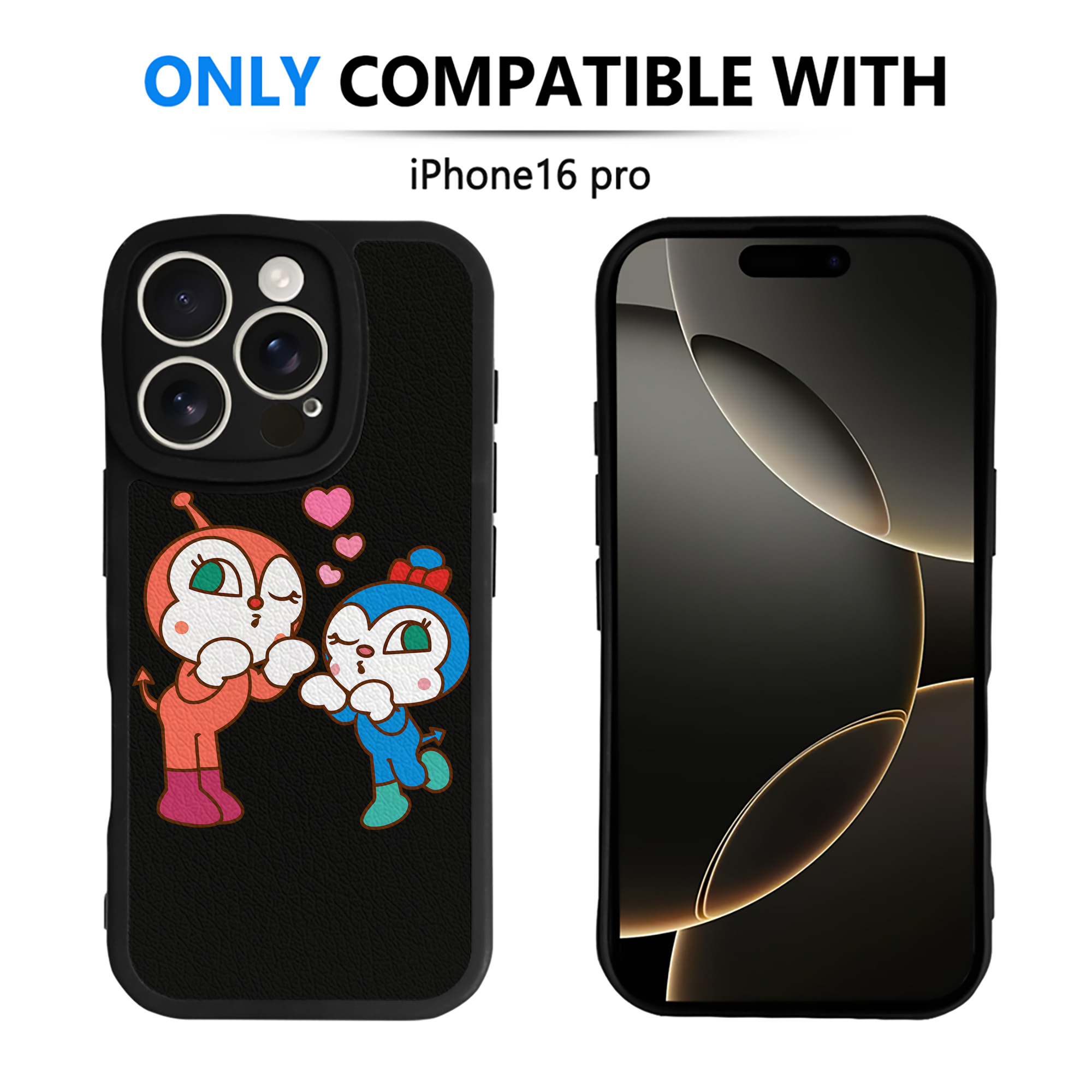 （画像用） アンパンマン Anpanman 【iPhone 16シリーズ対応】シリコンスマホケース（レザー調） 材質：シリコン